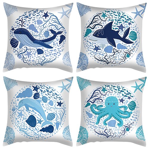 Ocean Series Double Side Cushion Cover 4PC Soft Decorative Square Throw Pillow Cover Cushion Case Pillowcase for Bedroom Livingroom Superior Quality Machine Washable Indoor Cushion for Sofa Couch Bed Chair
Ocean Series Double Side Cushion Cover 4PC Soft Decorative Square Throw Pillow Cover Cushion Case Pillowcase for Bedroom Livingroom Superior Quality Machine Washable Indoor Cushion for Sofa Couch Bed Chair