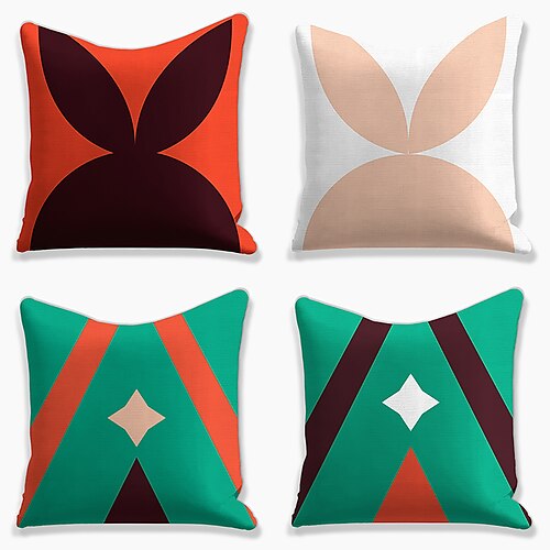 Geometric Double Side Cushion Cover 4PC Soft Decorative Square Throw Pillow Cover Cushion Case Pillowcase for Bedroom Livingroom Superior Quality Machine Washable Indoor Cushion for Sofa Couch Bed Chair
Geometric Double Side Cushion Cover 4PC Soft Decorative Square Throw Pillow Cover Cushion Case Pillowcase for Bedroom Livingroom Superior Quality Machine Washable Indoor Cushion for Sofa Couch Bed Chair