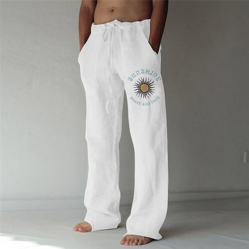 Men's Fashion Designer Straight Trousers 3D Print Elastic Drawstring Design Front Pocket Pants Casual Daily Graphic Prints Sun Comfort Soft Mid Waist White S M L XL XXL
Men's Fashion Designer Straight Trousers 3D Print Elastic Drawstring Design Front Pocket Pants Casual Daily Graphic Prints Sun Comfort Soft Mid Waist White S M L XL XXL