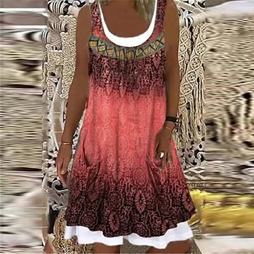 Women's Shift Dress Short Mini Dress Purple Light gray Red Sleeveless Floral Print Fake two piece Print Spring Summer U Neck Casual Vacation 2022 S M L XL XXL 3XL
Women's Shift Dress Short Mini Dress Purple Light gray Red Sleeveless Floral Print Fake two piece Print Spring Summer U Neck Casual Vacation 2022 S M L XL XXL 3XL