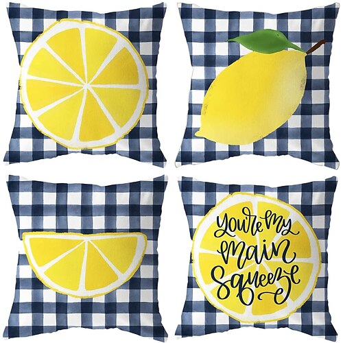Lemon Double Side Cushion Cover 4PC/set Soft Decorative Square Throw Pillow Cover Cushion Case Pillowcase for Sofa Bedroom Superior Quality Machine Washable
Lemon Double Side Cushion Cover 4PC/set Soft Decorative Square Throw Pillow Cover Cushion Case Pillowcase for Sofa Bedroom Superior Quality Machine Washable