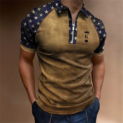 Men's Collar Polo Shirt Golf Shirt Color Block Turndown Khaki 3D Print Casual Daily Short Sleeve Zipper Clothing Apparel Sports Fashion Casual Comfortable
Men's Collar Polo Shirt Golf Shirt Color Block Turndown Khaki 3D Print Casual Daily Short Sleeve Zipper Clothing Apparel Sports Fashion Casual Comfortable