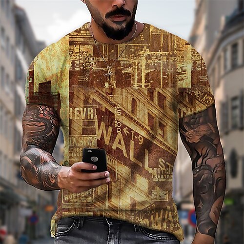 Men's T shirt 3D Print Graphic Letter Crew Neck Casual Daily Print Short Sleeve Tops Fashion Vintage Designer Big and Tall Light Brown
Men's T shirt 3D Print Graphic Letter Crew Neck Casual Daily Print Short Sleeve Tops Fashion Vintage Designer Big and Tall Light Brown