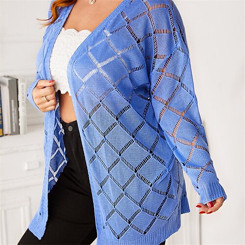 Women's Plus Size Coat Cut Out Plain Causal Vacation Long Sleeve Open Front Regular Spring Summer Blue L XL XXL 3XL
Women's Plus Size Coat Cut Out Plain Causal Vacation Long Sleeve Open Front Regular Spring Summer Blue L XL XXL 3XL