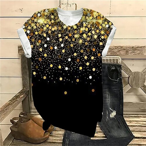 Women's Plus Size Tops T shirt Color Gradient Print Short Sleeve Crewneck Streetwear Daily Sports Cotton Spandex Jersey Spring Summer Yellow
Women's Plus Size Tops T shirt Color Gradient Print Short Sleeve Crewneck Streetwear Daily Sports Cotton Spandex Jersey Spring Summer Yellow