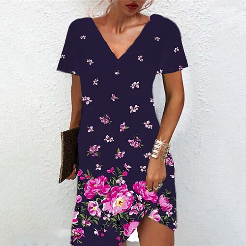 Women's A Line Dress Short Mini Dress Purple Short Sleeve Floral Print Spring Summer V Neck Casual Vacation 2022 S M L XL XXL 3XL
Women's A Line Dress Short Mini Dress Purple Short Sleeve Floral Print Spring Summer V Neck Casual Vacation 2022 S M L XL XXL 3XL