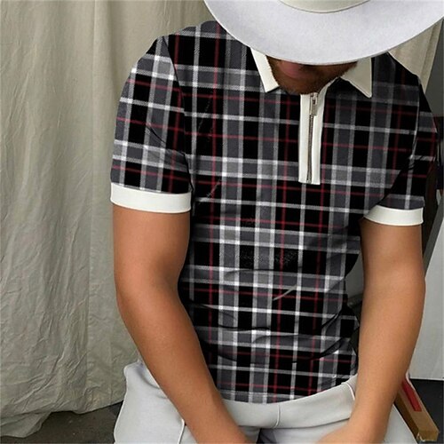 Men's Collar Polo Shirt Golf Shirt Plaid Turndown Black / Red Blue Yellow 3D Print Casual Daily Short Sleeve Zipper Clothing Apparel Sports Fashion Casual Comfortable
Men's Collar Polo Shirt Golf Shirt Plaid Turndown Black / Red Blue Yellow 3D Print Casual Daily Short Sleeve Zipper Clothing Apparel Sports Fashion Casual Comfortable