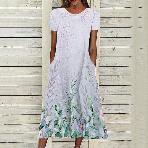 Women's A Line Dress Midi Dress Gray Short Sleeve Floral Pocket Print Spring Summer Round Neck Stylish Casual Modern 2022 S M L XL XXL 3XL
Women's A Line Dress Midi Dress Gray Short Sleeve Floral Pocket Print Spring Summer Round Neck Stylish Casual Modern 2022 S M L XL XXL 3XL