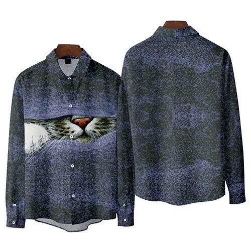 Men's Shirt 3D Print Cat Animal Collar Street Casual Long Sleeve Tops Fashion Vintage Classic Black
Men's Shirt 3D Print Cat Animal Collar Street Casual Long Sleeve Tops Fashion Vintage Classic Black