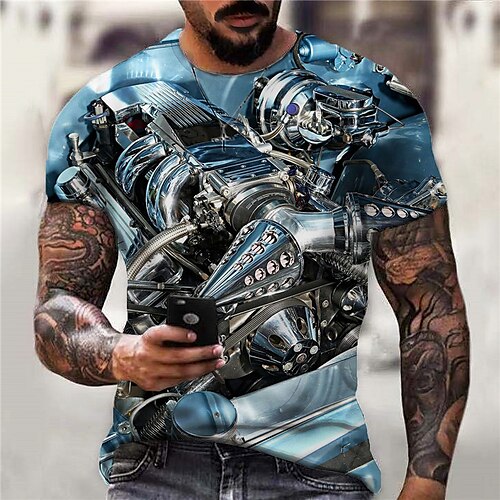 Men's Unisex T shirt 3D Print Graphic Prints Machine Crew Neck Street Daily Print Short Sleeve Tops Casual Designer Big and Tall Sports Blue
Men's Unisex T shirt 3D Print Graphic Prints Machine Crew Neck Street Daily Print Short Sleeve Tops Casual Designer Big and Tall Sports Blue