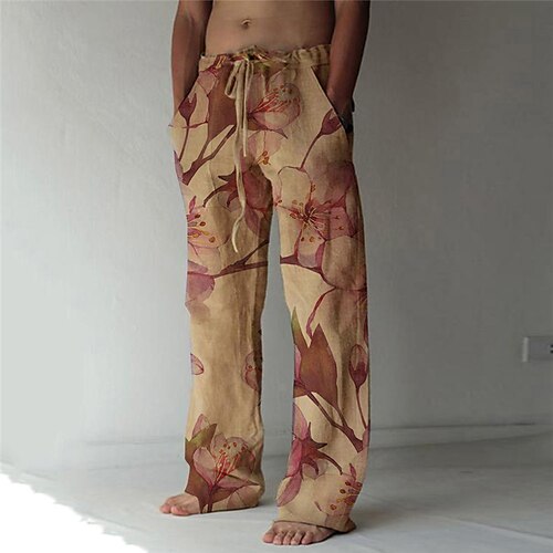 Men's Fashion Designer Straight Trousers 3D Print Elastic Drawstring Design Front Pocket Pants Casual Daily Graphic Prints Flower / Floral Comfort Soft Mid Waist White Apricot S M L XL XXL
Men's Fashion Designer Straight Trousers 3D Print Elastic Drawstring Design Front Pocket Pants Casual Daily Graphic Prints Flower / Floral Comfort Soft Mid Waist White Apricot S M L XL XXL