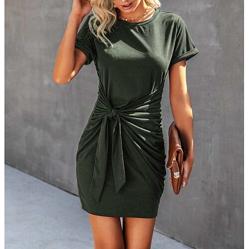 Women's A Line Dress Short Mini Dress Green Short Sleeve Solid Color Ruched Spring Summer Crew Neck Elegant Casual 2022 S M L XL XXL 3XL
Women's A Line Dress Short Mini Dress Green Short Sleeve Solid Color Ruched Spring Summer Crew Neck Elegant Casual 2022 S M L XL XXL 3XL