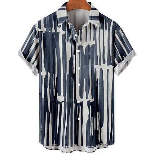 Men's Shirt Striped Turndown Street Casual Button-Down Short Sleeve Tops Casual Fashion Breathable Comfortable Blue / White
Men's Shirt Striped Turndown Street Casual Button-Down Short Sleeve Tops Casual Fashion Breathable Comfortable Blue / White
