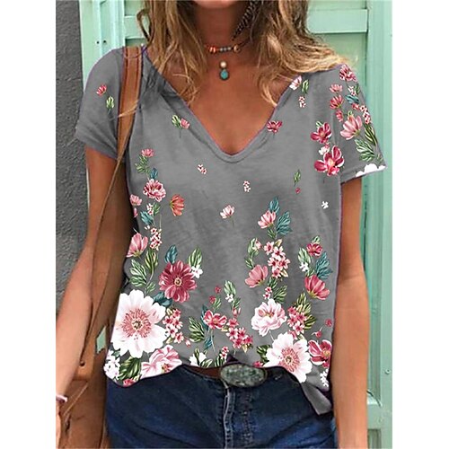 Women's Floral Theme Butterfly T shirt Graphic Butterfly Flower V Neck Basic Tops Green White Black / 3D Print
Women's Floral Theme Butterfly T shirt Graphic Butterfly Flower V Neck Basic Tops Green White Black / 3D Print