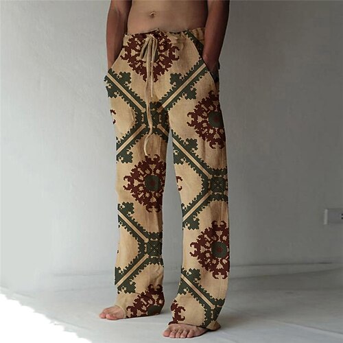 Men's Fashion Designer Straight Trousers 3D Print Elastic Drawstring Design Front Pocket Pants Casual Daily Graphic Prints Rhombus Comfort Soft Mid Waist Khaki S M L XL XXL / Boho
Men's Fashion Designer Straight Trousers 3D Print Elastic Drawstring Design Front Pocket Pants Casual Daily Graphic Prints Rhombus Comfort Soft Mid Waist Khaki S M L XL XXL / Boho