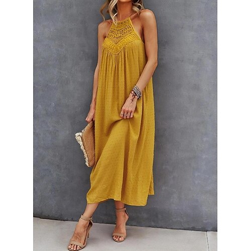 Women's A Line Dress Midi Dress Yellow Sleeveless Solid Color Ruched Spring Summer Crew Neck Elegant Casual 2022 S M L XL XXL 3XL
Women's A Line Dress Midi Dress Yellow Sleeveless Solid Color Ruched Spring Summer Crew Neck Elegant Casual 2022 S M L XL XXL 3XL