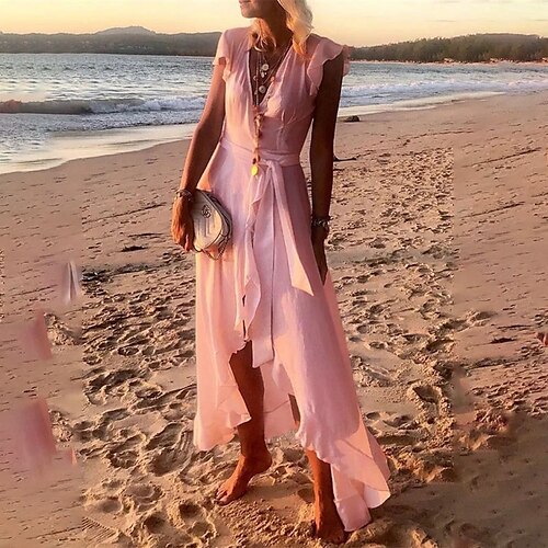 Women's A Line Dress Maxi long Dress Purple Pink Orange Yellow Short Sleeve Pure Color Lace up Ruffle Plus High Low Spring Summer V Neck Work Elegant Vacation 2022 S M L XL XXL 3XL 4XL 5XL
Women's A Line Dress Maxi long Dress Purple Pink Orange Yellow Short Sleeve Pure Color Lace up Ruffle Plus High Low Spring Summer V Neck Work Elegant Vacation 2022 S M L XL XXL 3XL 4XL 5XL