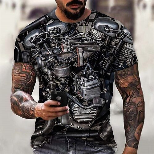 Men's Unisex T shirt 3D Print Graphic Machine Crew Neck Street Daily Print Short Sleeve Tops Casual Designer Big and Tall Sports Black
Men's Unisex T shirt 3D Print Graphic Machine Crew Neck Street Daily Print Short Sleeve Tops Casual Designer Big and Tall Sports Black