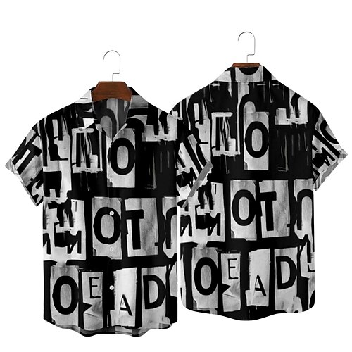 Men's Shirt 3D Print Letter Classic Collar Party Daily Print Short Sleeve Tops Streetwear Hawaiian Black / White
Men's Shirt 3D Print Letter Classic Collar Party Daily Print Short Sleeve Tops Streetwear Hawaiian Black / White