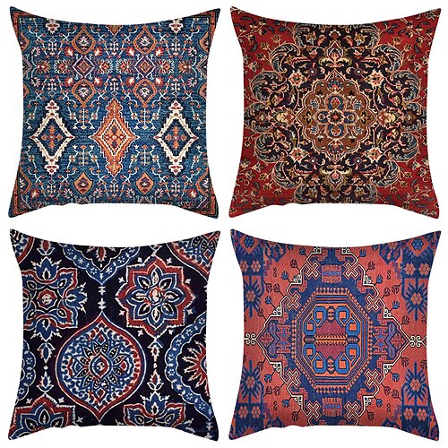 Ethnic Print Double Side Cushion Cover 4PC Soft Decorative Square Throw Pillow Cover Cushion Case Pillowcase for Bedroom Livingroom Superior Quality Machine Washable Indoor Cushion for Sofa Couch Bed Chair
Ethnic Print Double Side Cushion Cover 4PC Soft Decorative Square Throw Pillow Cover Cushion Case Pillowcase for Bedroom Livingroom Superior Quality Machine Washable Indoor Cushion for Sofa Couch Bed Chair