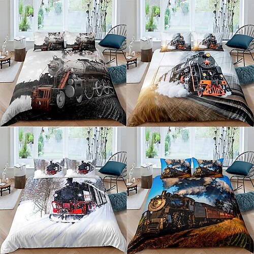 Train Duvet Cover Set Quilt Bedding Sets Comforter Cover,Queen/King Size/Twin/Single/(Include 1 Duvet Cover, 1 Or 2 Pillowcases Shams),3D Prnted
Train Duvet Cover Set Quilt Bedding Sets Comforter Cover,Queen/King Size/Twin/Single/(Include 1 Duvet Cover, 1 Or 2 Pillowcases Shams),3D Prnted