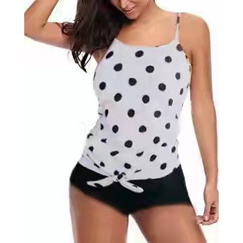 Women's Swimwear Tankini 2 Piece Swimsuit Open Back White Camisole Strap Bathing Suits New Vacation Fashion / Modern
Women's Swimwear Tankini 2 Piece Swimsuit Open Back White Camisole Strap Bathing Suits New Vacation Fashion / Modern