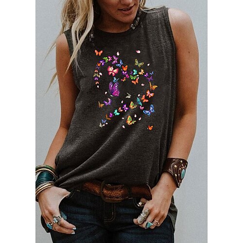 Women's Tank Top Blue Purple Pink Graphic Heart Print Sleeveless Daily Holiday Basic Round Neck Regular Butterfly S
Women's Tank Top Blue Purple Pink Graphic Heart Print Sleeveless Daily Holiday Basic Round Neck Regular Butterfly S