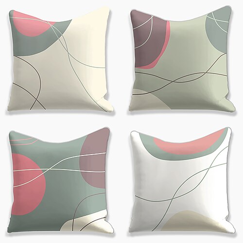 Geometric Double Side Cushion Cover 4PC Soft Decorative Square Throw Pillow Cover Cushion Case Pillowcase for Bedroom Livingroom Superior Quality Machine Washable Indoor Cushion for Sofa Couch Bed Chair
Geometric Double Side Cushion Cover 4PC Soft Decorative Square Throw Pillow Cover Cushion Case Pillowcase for Bedroom Livingroom Superior Quality Machine Washable Indoor Cushion for Sofa Couch Bed Chair
