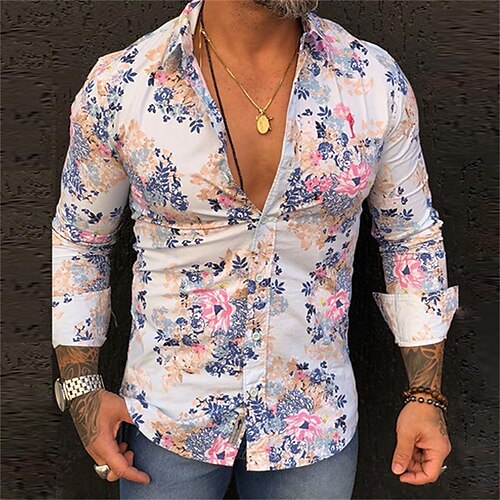 Men's Shirt Print Floral Turndown Street Casual Button-Down Long Sleeve Tops Casual Fashion Breathable Comfortable Rainbow
Men's Shirt Print Floral Turndown Street Casual Button-Down Long Sleeve Tops Casual Fashion Breathable Comfortable Rainbow