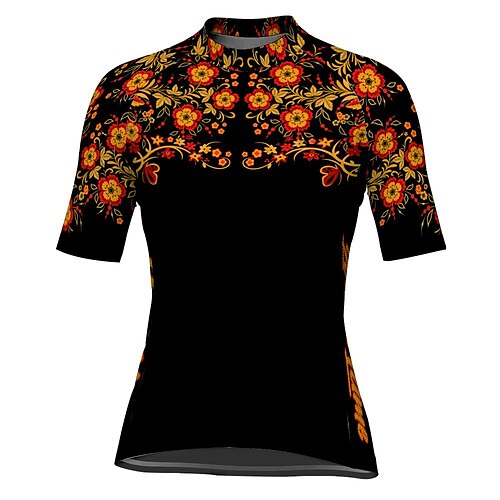 21Grams Women's Short Sleeve Cycling Jersey Black Floral Botanical Bike Top Mountain Bike MTB Road Bike Cycling Spandex Polyester Breathable Quick Dry Moisture Wicking Sports Clothing Apparel
21Grams Women's Short Sleeve Cycling Jersey Black Floral Botanical Bike Top Mountain Bike MTB Road Bike Cycling Spandex Polyester Breathable Quick Dry Moisture Wicking Sports Clothing Apparel