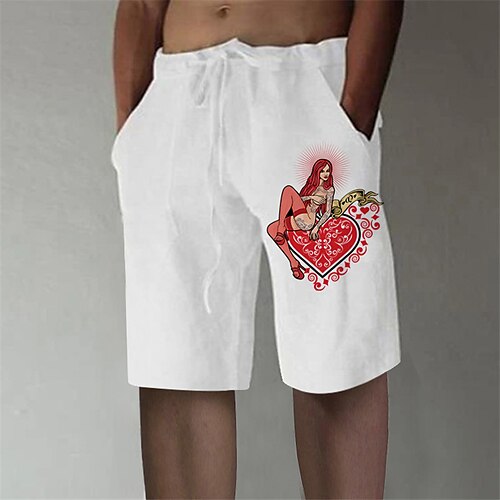 Men's Stylish Casual Straight Shorts Elastic Waist Print Short Pants Sports Outdoor Daily Cartoon Heart Cotton Blend Comfort Breathable Mid Waist White M L XL XXL 3XL / Summer / Beach
Men's Stylish Casual Straight Shorts Elastic Waist Print Short Pants Sports Outdoor Daily Cartoon Heart Cotton Blend Comfort Breathable Mid Waist White M L XL XXL 3XL / Summer / Beach