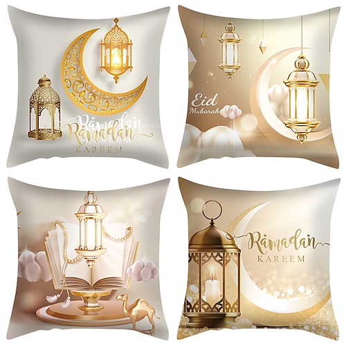 Ramadan Double Side Cushion Cover 4PC Soft Decorative Square Throw Pillow Cover Cushion Case Pillowcase for Bedroom Livingroom Superior Quality Machine Washable Indoor Cushion for Sofa Couch Bed Chair
Ramadan Double Side Cushion Cover 4PC Soft Decorative Square Throw Pillow Cover Cushion Case Pillowcase for Bedroom Livingroom Superior Quality Machine Washable Indoor Cushion for Sofa Couch Bed Chair