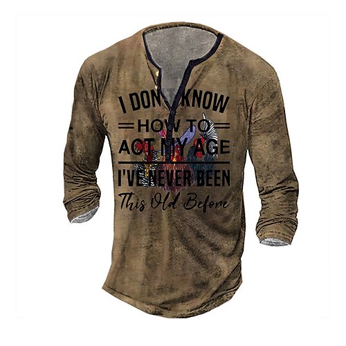 Herren T Shirt Henley Shirt Tee Graphic Buchstabe Henley Khaki 3D-Druck Übergröße Outdoor Täglich Langarm Button-Down Bedruckt Bekleidung Basic Vintage Designer Klassisch / Sport
Herren T Shirt Henley Shirt Tee Graphic Buchstabe Henley Khaki 3D-Druck Übergröße Outdoor Täglich Langarm Button-Down Bedruckt Bekleidung Basic Vintage Designer Klassisch / Sport