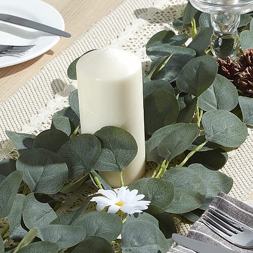 1pc 240cm Simulated Eucalyptus Vine Artificial Flower Fabric Modern Contemporary Vine Wall Flower Vine Wedding Party Decoration
1pc 240cm Simulated Eucalyptus Vine Artificial Flower Fabric Modern Contemporary Vine Wall Flower Vine Wedding Party Decoration
