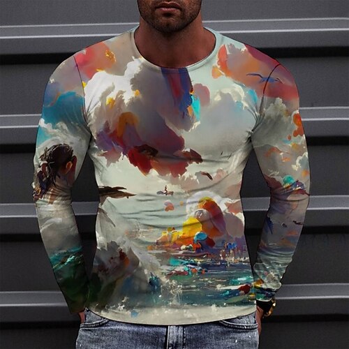 Men's Tee T shirt 3D Print Graphic Round Neck Casual Daily Print Long Sleeve Tops Fashion Designer Comfortable Big and Tall Green Blue White
Men's Tee T shirt 3D Print Graphic Round Neck Casual Daily Print Long Sleeve Tops Fashion Designer Comfortable Big and Tall Green Blue White