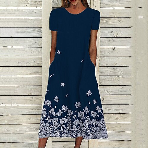 Robe mi-longue Femme Manche Courte Printemps Eté - Moderne Poche Imprimer Floral Col Ras du Cou 2022 Boom Vente Robe bleu marine S M L XL XXL 3XL
Robe mi-longue Femme Manche Courte Printemps Eté - Moderne Poche Imprimer Floral Col Ras du Cou 2022 Boom Vente Robe bleu marine S M L XL XXL 3XL