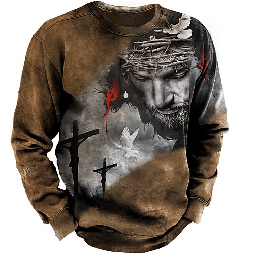 Men's Unisex Sweatshirt Pullover Graphic Portrait Print Daily Sports 3D Print Casual Vintage Hoodies Sweatshirts Brown
Men's Unisex Sweatshirt Pullover Graphic Portrait Print Daily Sports 3D Print Casual Vintage Hoodies Sweatshirts Brown