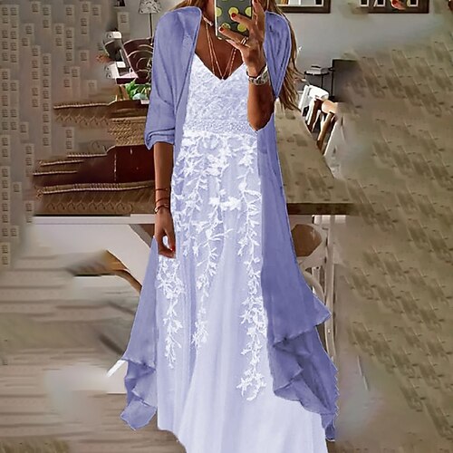 Women's Two Piece Dress Midi Dress Blue Long Sleeve Floral Print Spring Summer V Neck Casual 2022 S M L XL XXL 3XL
Women's Two Piece Dress Midi Dress Blue Long Sleeve Floral Print Spring Summer V Neck Casual 2022 S M L XL XXL 3XL
