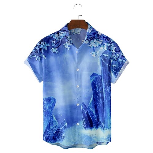 Men's Shirt 3D Print Ice cube Turndown Casual Daily Short Sleeve Tops Casual Hawaiian Blue / White
Men's Shirt 3D Print Ice cube Turndown Casual Daily Short Sleeve Tops Casual Hawaiian Blue / White