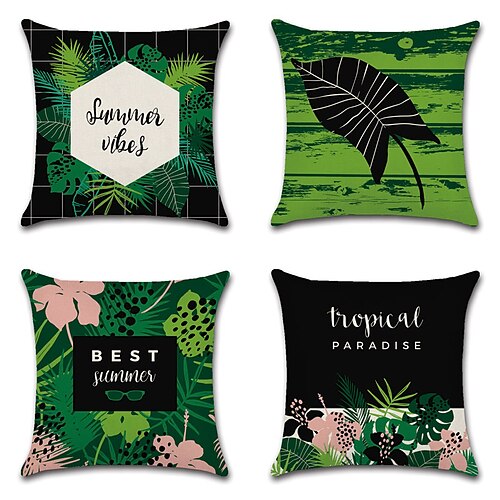 Plant Double Side Cushion Cover 4PC Soft Decorative Square Throw Pillow Cover Cushion Case Pillowcase for Sofa Bedroom Superior Quality Machine Washable
Plant Double Side Cushion Cover 4PC Soft Decorative Square Throw Pillow Cover Cushion Case Pillowcase for Sofa Bedroom Superior Quality Machine Washable