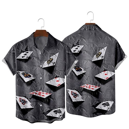 Men's Shirt 3D Print Poker Turndown Casual Daily Short Sleeve Tops Casual Hawaiian Blue Gray Purple
Men's Shirt 3D Print Poker Turndown Casual Daily Short Sleeve Tops Casual Hawaiian Blue Gray Purple
