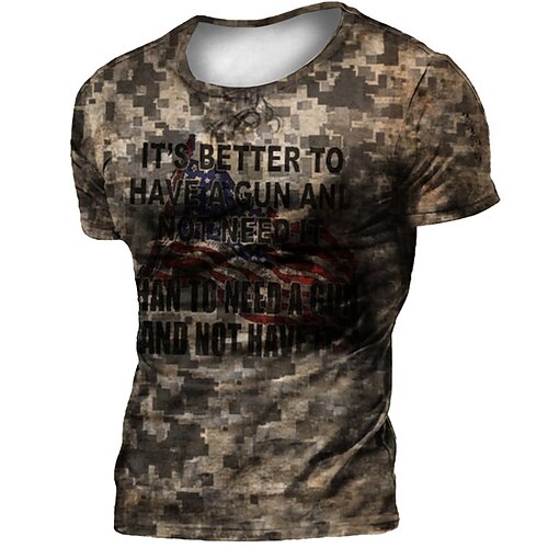Men's Unisex T shirt 3D Print Graphic Prints Camo / Camouflage Letter Crew Neck Street Daily Print Short Sleeve Tops Casual Designer Big and Tall Sports Brown
Men's Unisex T shirt 3D Print Graphic Prints Camo / Camouflage Letter Crew Neck Street Daily Print Short Sleeve Tops Casual Designer Big and Tall Sports Brown
