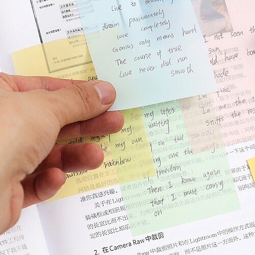 10 pcs Transparent Sticky Notes 2.763.74 inch Transparent Colorful PET Waterproof Translucent Self-adhesive Post It Notes for School Office Student
10 pcs Transparent Sticky Notes 2.763.74 inch Transparent Colorful PET Waterproof Translucent Self-adhesive Post It Notes for School Office Student