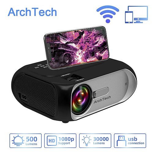 ArchTech T7 Projector 1080P Home Theater Support 2K Wired/Wireless Video Game LED Beamer HDMI USB Sync Phone Movie Proyector
ArchTech T7 Projector 1080P Home Theater Support 2K Wired/Wireless Video Game LED Beamer HDMI USB Sync Phone Movie Proyector