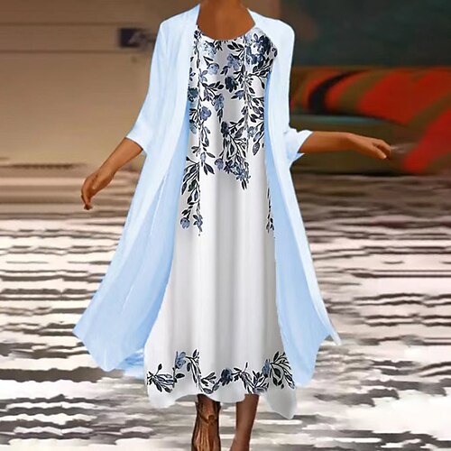 Women's Two Piece Dress Maxi long Dress Purple Light Green Light Blue Half Sleeve Floral Print Spring Summer Round Neck Casual 2022 M L XL XXL 3XL 4XL
Women's Two Piece Dress Maxi long Dress Purple Light Green Light Blue Half Sleeve Floral Print Spring Summer Round Neck Casual 2022 M L XL XXL 3XL 4XL