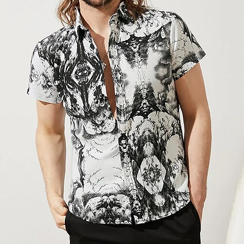 Men's Shirt Print Ink Painting Turndown Casual Daily Button-Down Print Short Sleeve Tops Casual Fashion Black / White
Men's Shirt Print Ink Painting Turndown Casual Daily Button-Down Print Short Sleeve Tops Casual Fashion Black / White