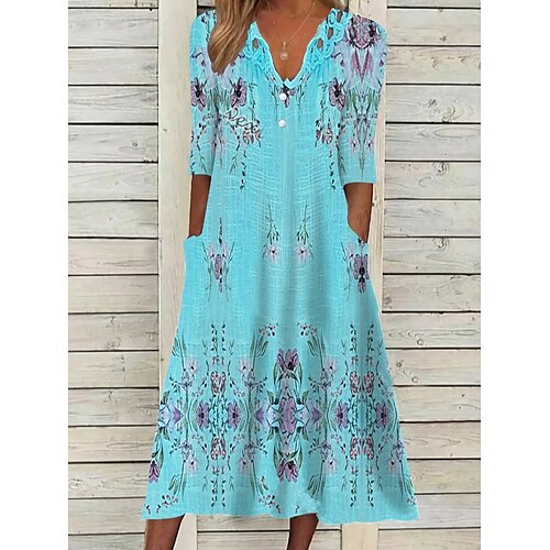 Women's A Line Dress Midi Dress Blue Half Sleeve Floral Ruched Print Spring Summer V Neck Casual Sexy 2022 S M L XL XXL 3XL
Women's A Line Dress Midi Dress Blue Half Sleeve Floral Ruched Print Spring Summer V Neck Casual Sexy 2022 S M L XL XXL 3XL