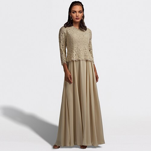 A-linje Kjole til brudens mor Plusstørrelse Elegant V-hals Gulvlengde Chiffon Blonder 3/4 ermer med Plissert Drapert 2023
A-linje Kjole til brudens mor Plusstørrelse Elegant V-hals Gulvlengde Chiffon Blonder 3/4 ermer med Plissert Drapert 2023