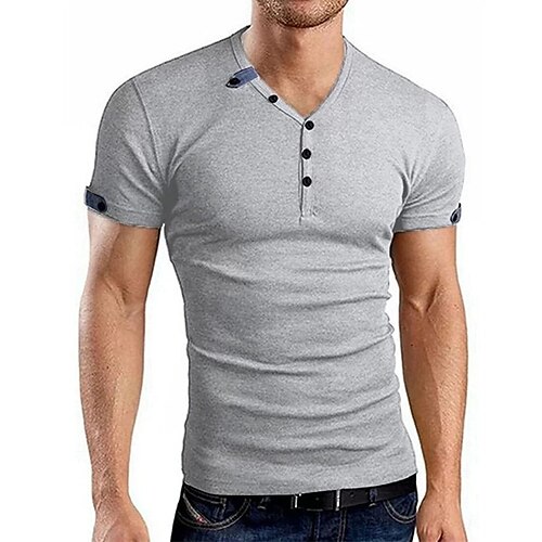 Men's Henley Shirt T shirt Solid Color Henley Street Casual Short Sleeve Tops Basic Fashion Classic Comfortable Black Gray
Men's Henley Shirt T shirt Solid Color Henley Street Casual Short Sleeve Tops Basic Fashion Classic Comfortable Black Gray