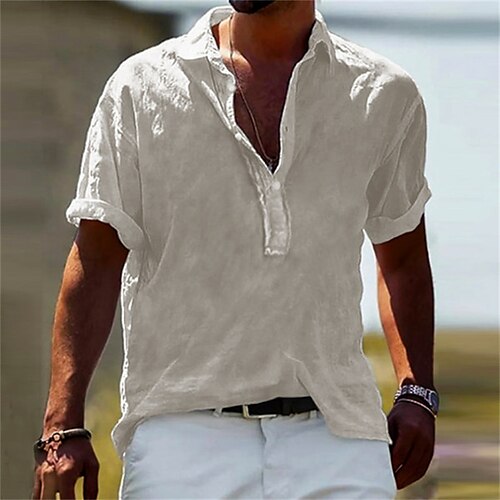 Men's Shirt Solid Color Turndown Street Casual Button-Down Short Sleeve Tops Casual Fashion Breathable Comfortable White
Men's Shirt Solid Color Turndown Street Casual Button-Down Short Sleeve Tops Casual Fashion Breathable Comfortable White
